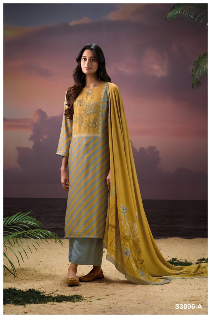Ganga Fritzi 3896 Printed Embroidered Salwar Kameez