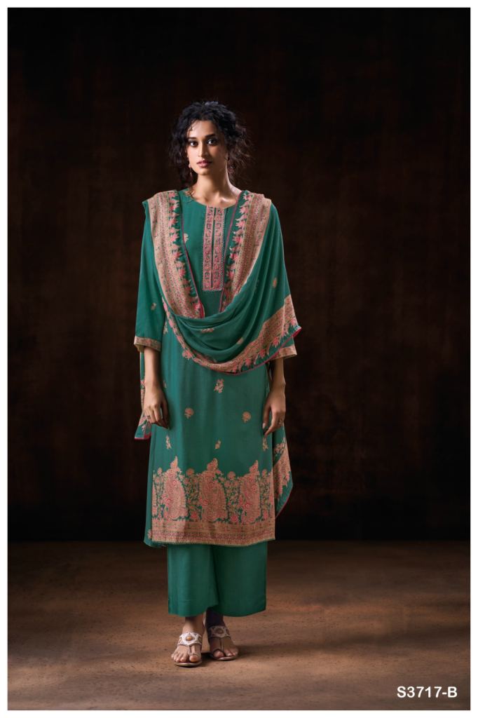 Ganga Idris 3717 Embroidery Work Salwar Kameez