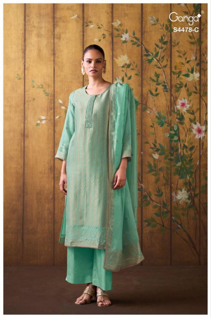 Ganga Katriel 4478 Embroidery Work Dress Material