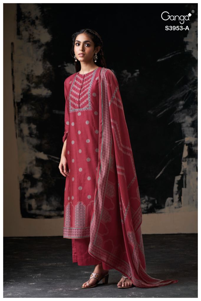 Ganga Kriva 3953 Printed Embroidered Salwar Suits