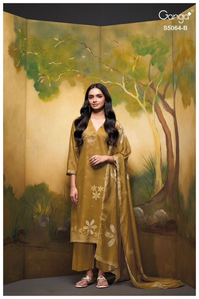 Ganga Maevina 5064 Print Hand Embroidered Salwar Kamee