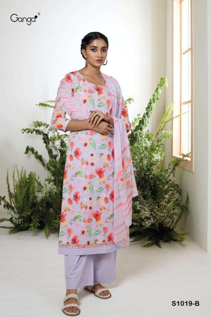 Ganga Nina S1019 Printed Cotton Designer Dress Material collection