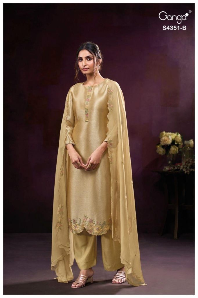 Ganga Nolvia 4351 Embroidery Work Salwar Kameez