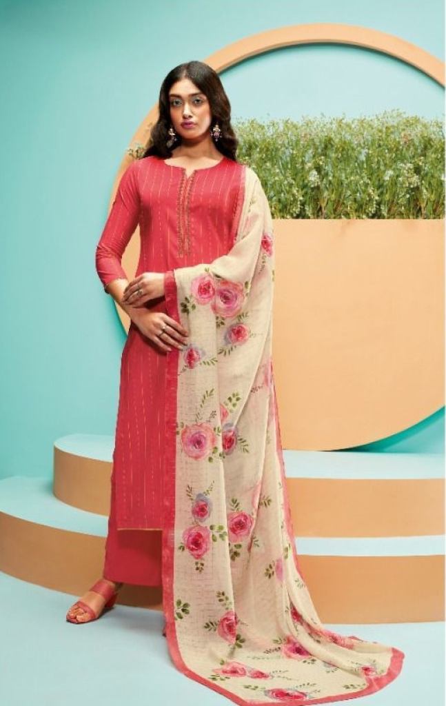 Ganga Vie Catalog Designer Wear Cotton Printed Unstitched Dress Materials 