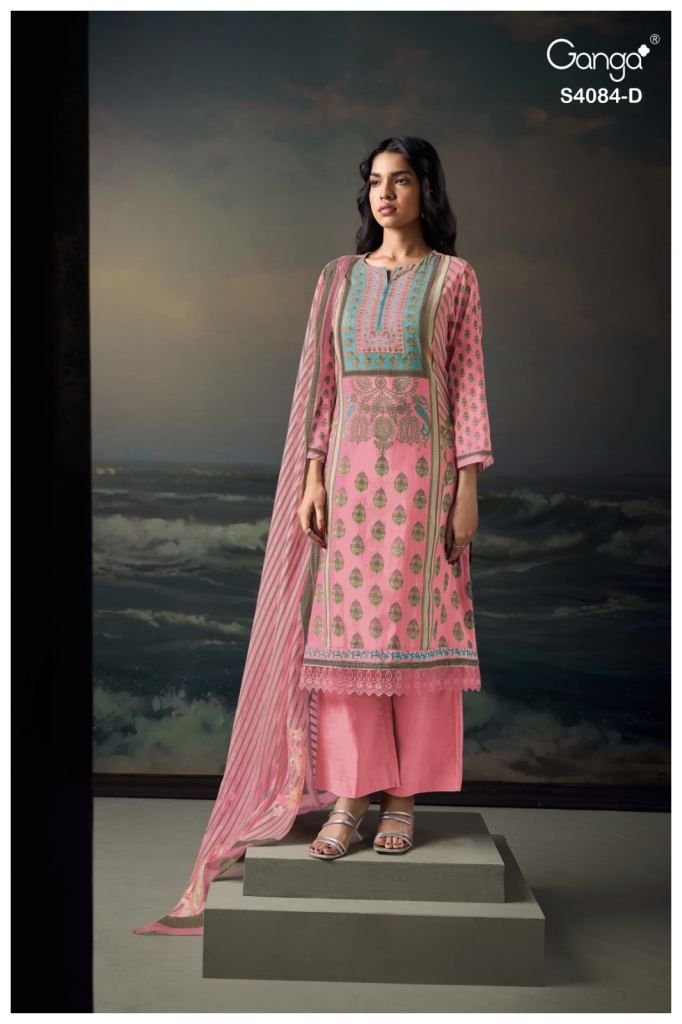 Ganga Wyetta 4084 Printed Handwork Salwar Kameez Suits