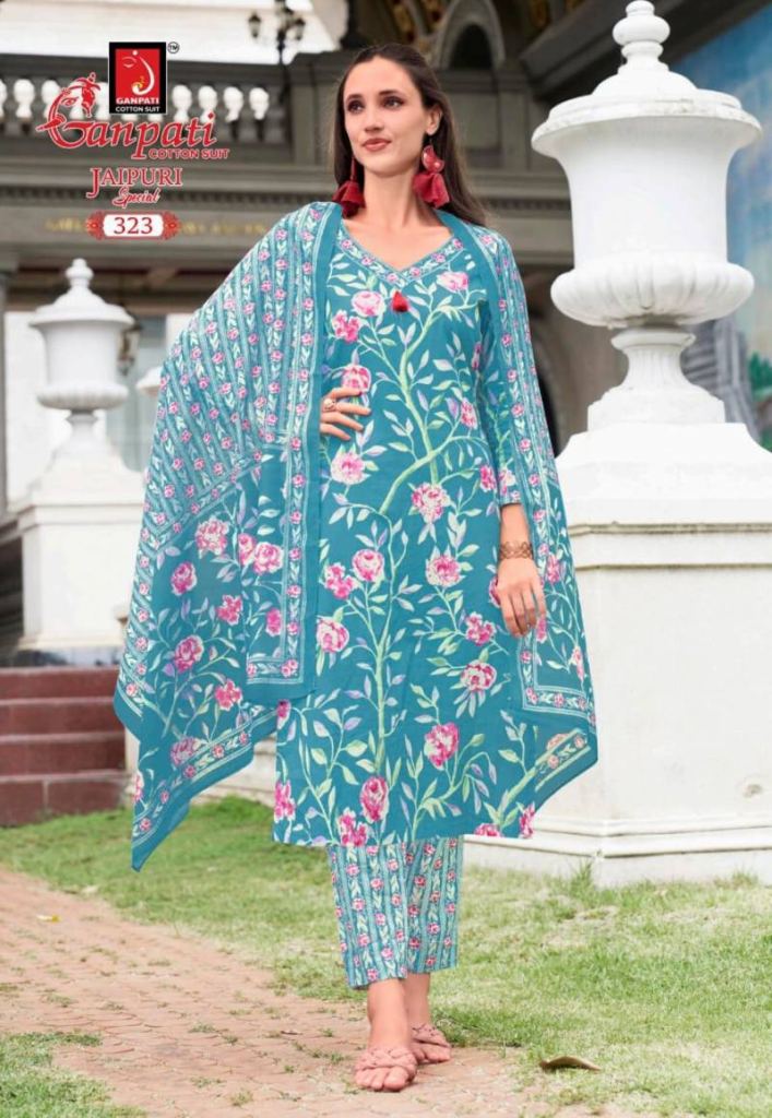 Ganpati Jaipuri Special Vol 15 Printed Dress Material 