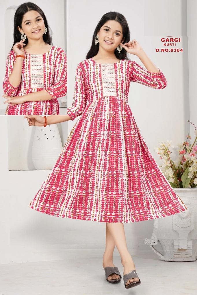 Gargi 8304 Rayon Printed Girls Wear Kurti Wholesale