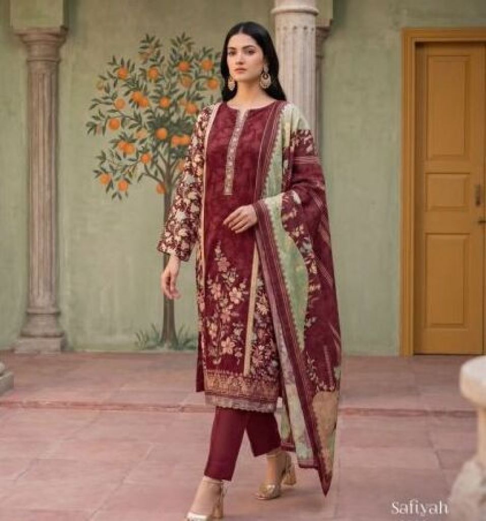 Glossy Simar Safiyah Digital Print Embroidered Salwar Kameez