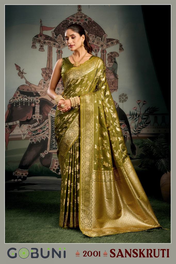 Gobuni Sanskruti Premium Zhallar Saree