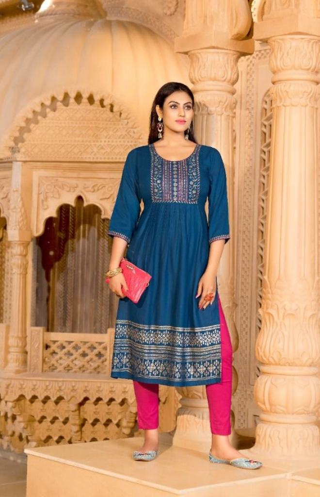 Golden Dairies vol 4 catalog Casual Wear Designer Rayon Slub Kurti