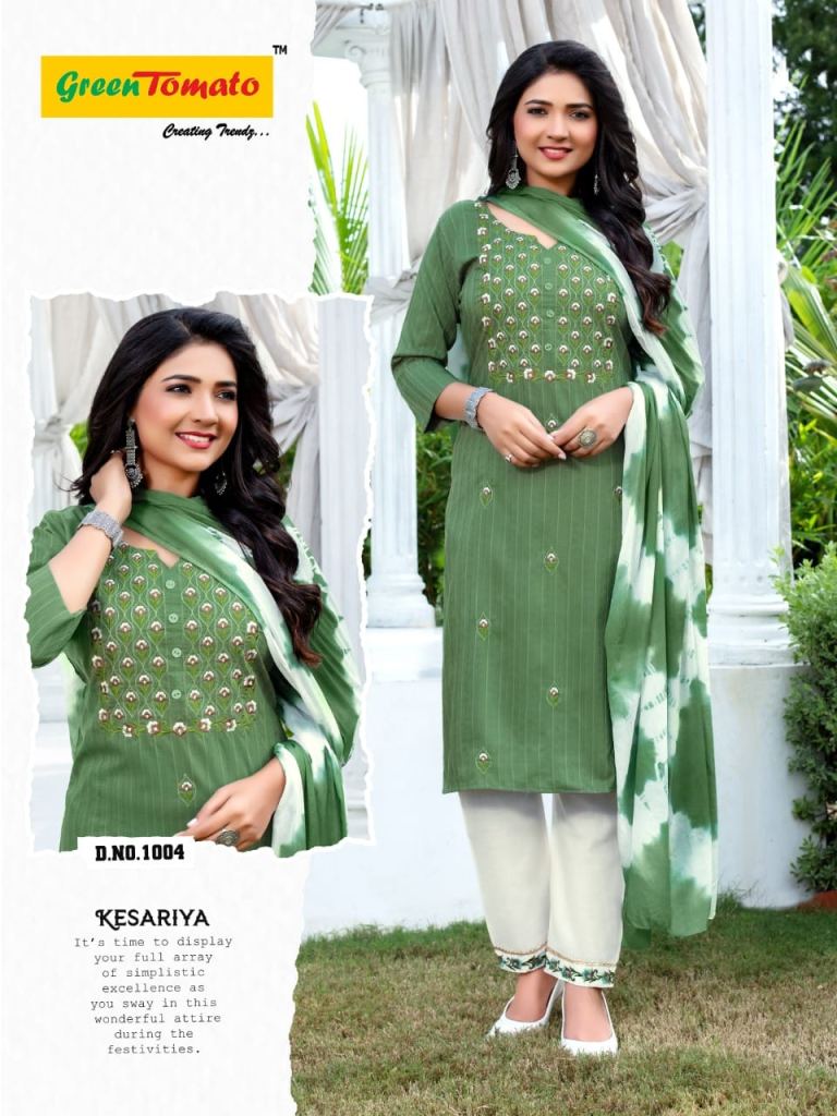 Green Tomato Kesariya Exclusive Wear Ready Made Collection