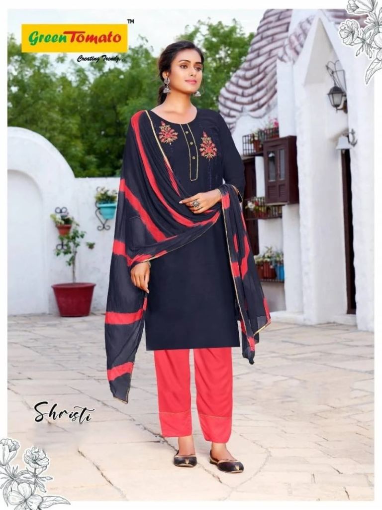 Green Tomato Shristi Rayon Embroidery Regular Wear Collection 