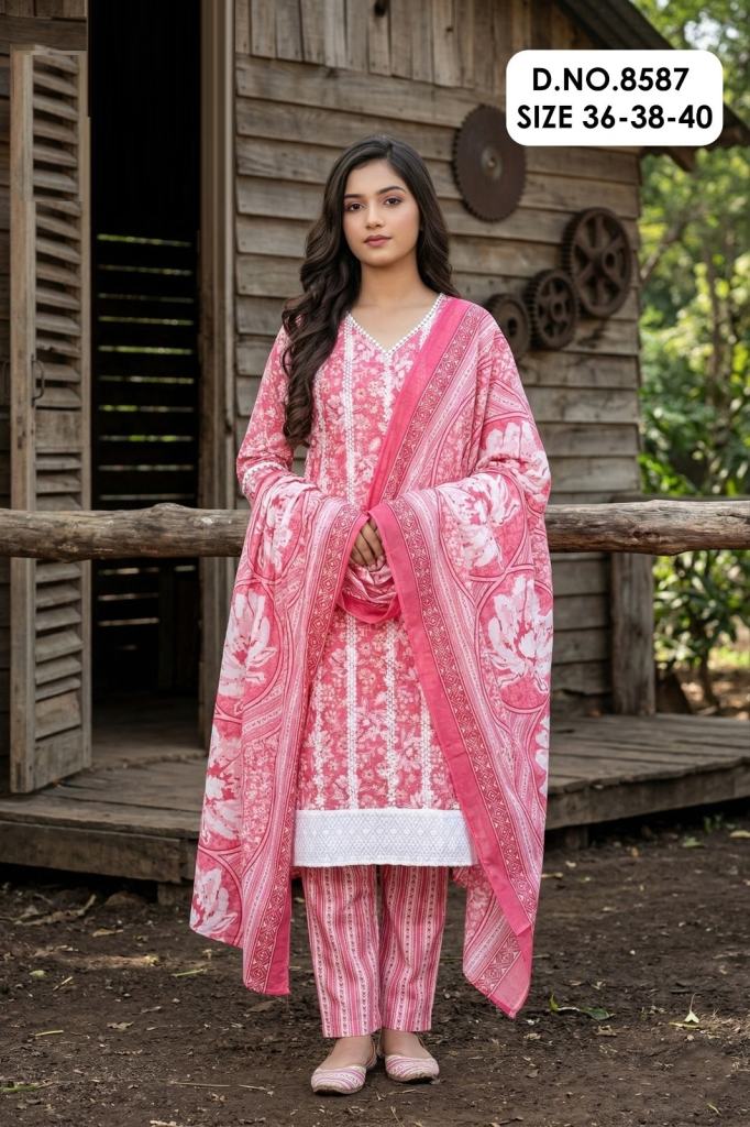 Grishma 8587 Printed Kurti And Bottom Dupatta