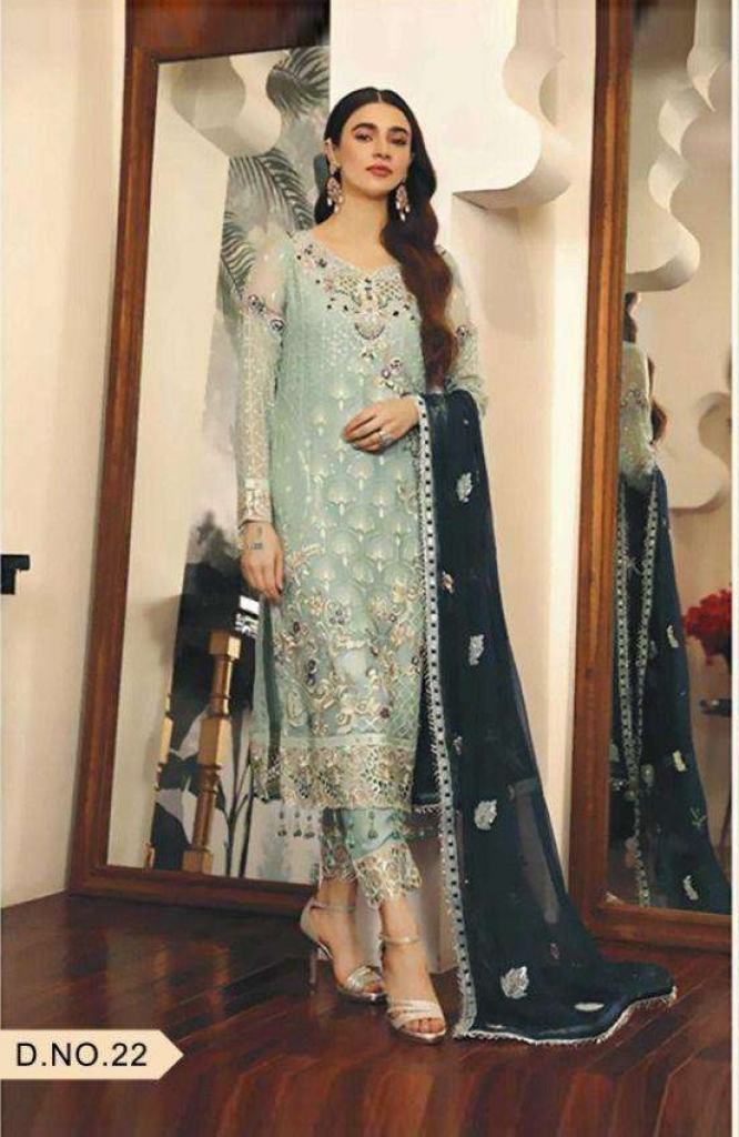 Gul Bahar Adeel Vol1 Butterfly Net With Embroidery Work Pakistani Suits Catalogue 