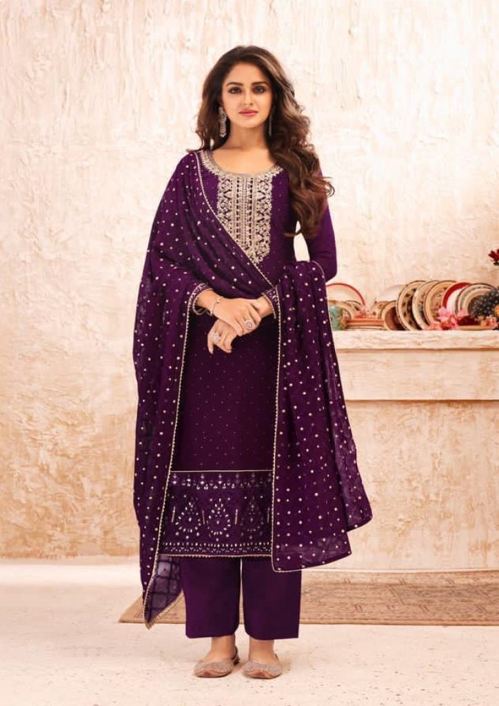 Gulkayra Nazmin Georgette  Embroidery Designer suits 