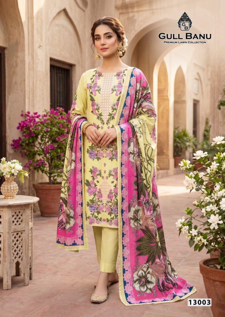 Gull A Ahmad Gull Banu Vol 13 Printed Karachi Dress Material
