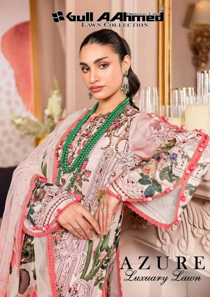 Gull A Ahmed Azure Cotton Printed Karachi Dress Material