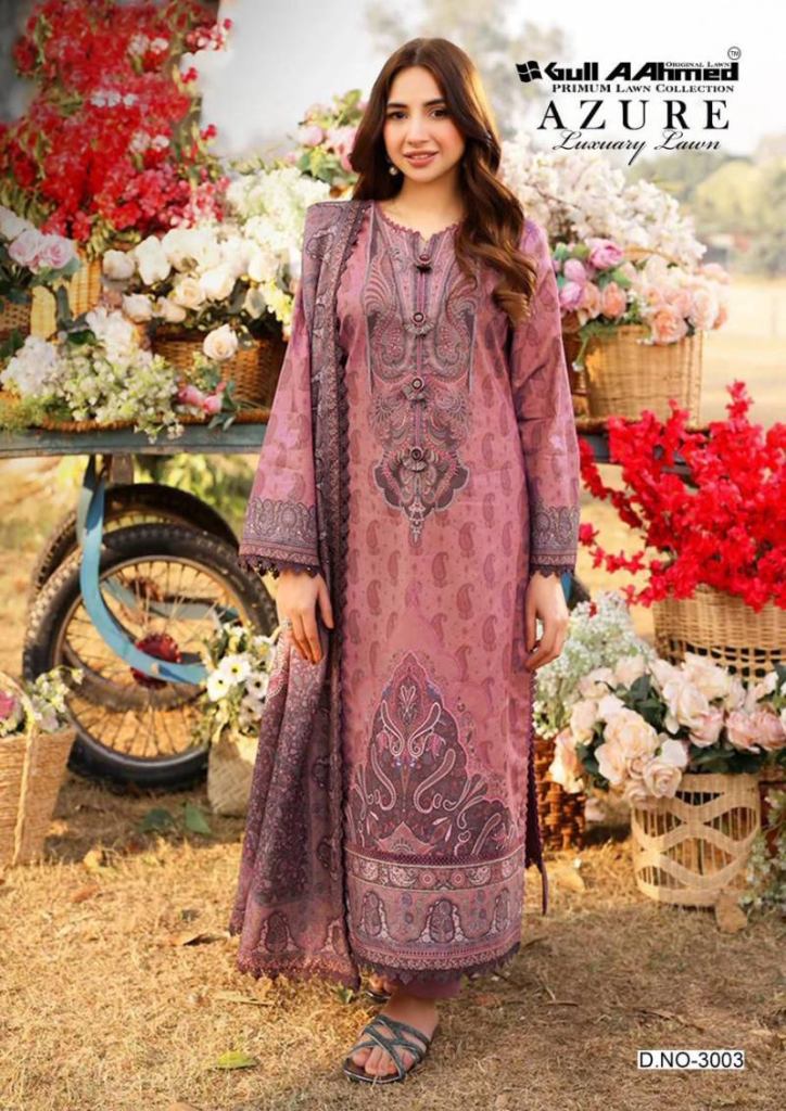Gull A Ahmed Azure Vol 3 Printed Dress Material