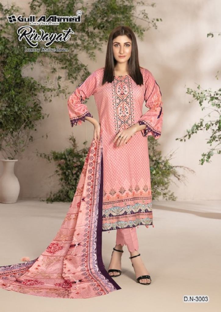 Gull A Ahmed Riwayat Vol 3 Casual Wear Lawn Cotton Printed Dress Material