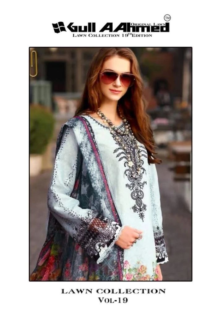 Gull A Ahmed Vol 19 Lawn Cotton Printed Dress Material 