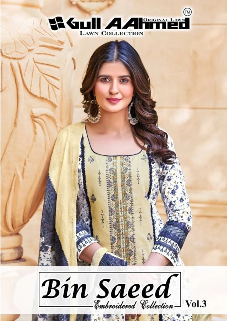 Gull Aahmed Bin Saeed Vol 3 Cotton Embroidery Casual Wear Dress Material 
