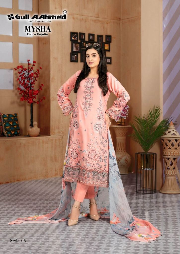 Gull Aahmed Mysha vol 1 Lawn Cotton Karachi Dress Material  Collection