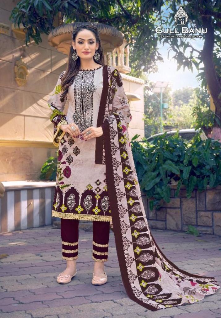 Gull Ahmed Gull Banu vol 3 Lawn cotton with fancy print Buy Ladies Cotton Dress Materials