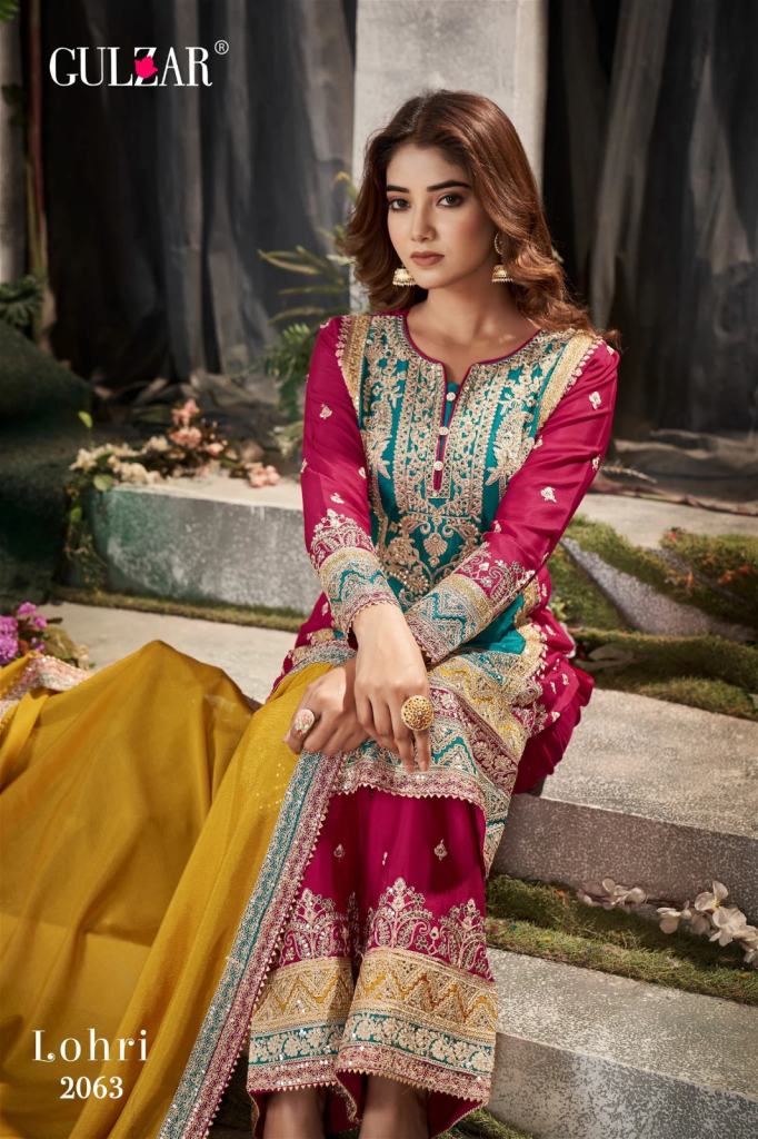 Gulzar Lohri Premium Chinnon Embroidered Salwar Suits