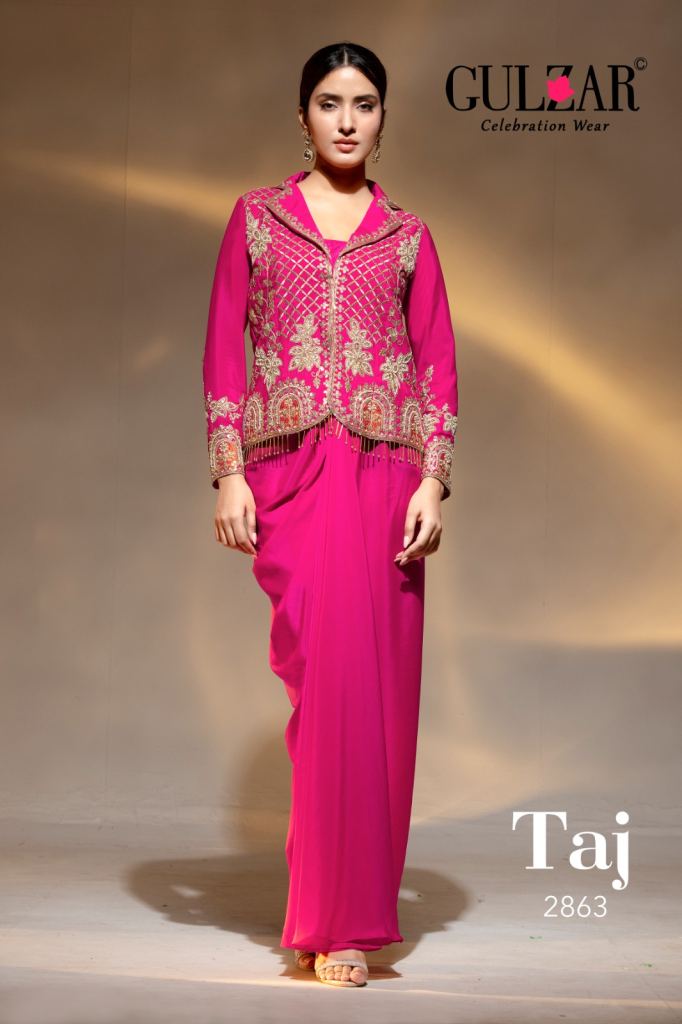 Gulzar Taj Crepe  Designer Top And Bottom