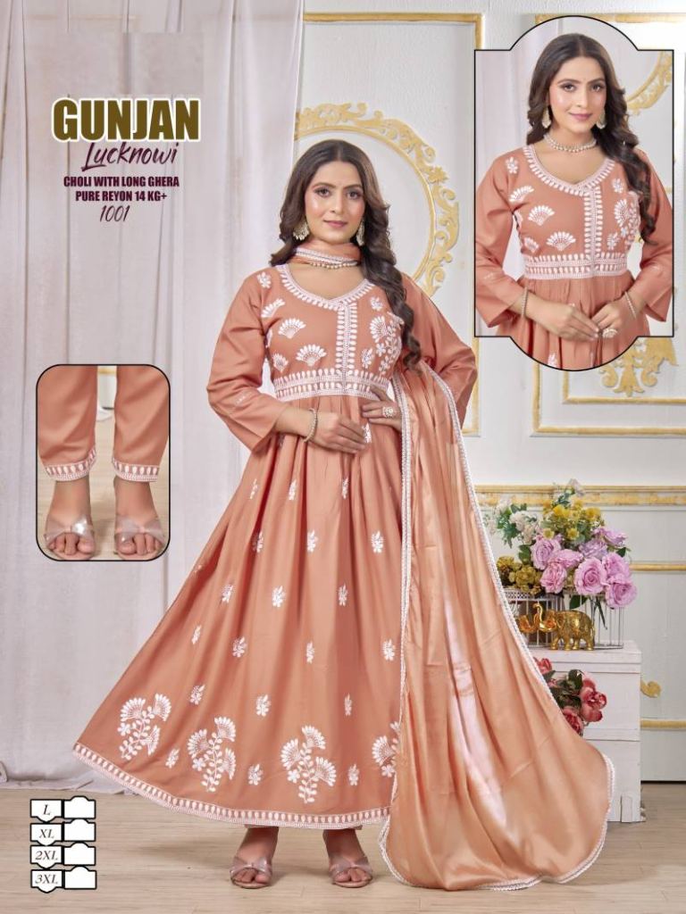 Gunjan Lucknowi Kurti Bottom With Dupatta