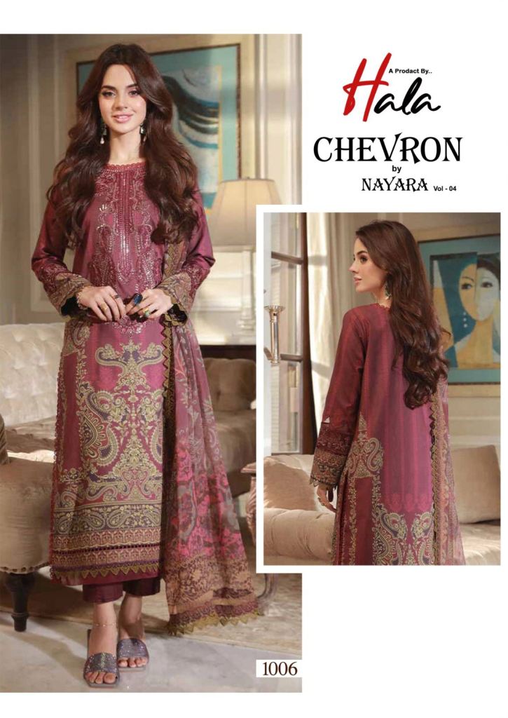 Hala Chevron Vol Fabulous Cotton Dress Material 
