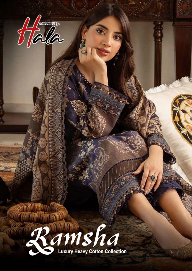 Hala Ramsha 1 Luxury Heavy Cotton Dress Material