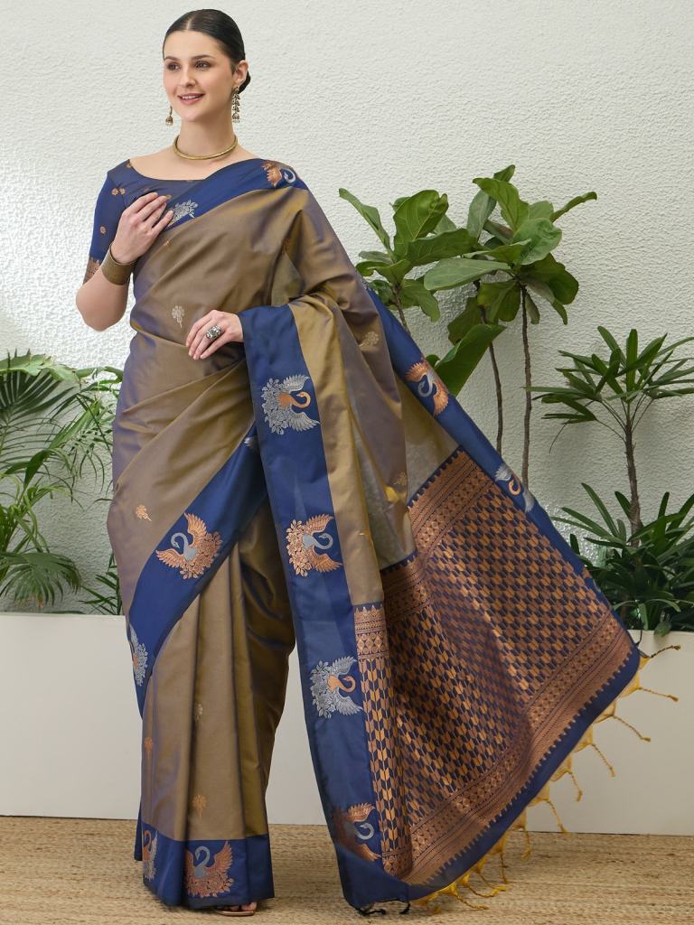 Hansa Vilas Zari Worked Fancy Saree