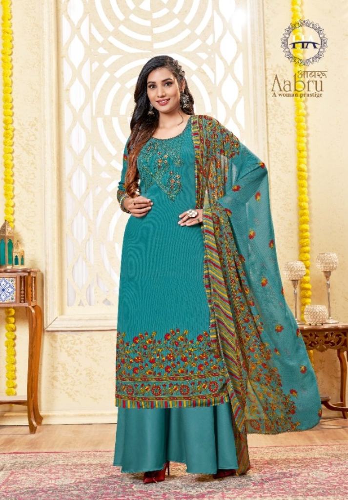 Harshit Aabru Vol 2 Crep Digital Designer Dress Materials Catalog