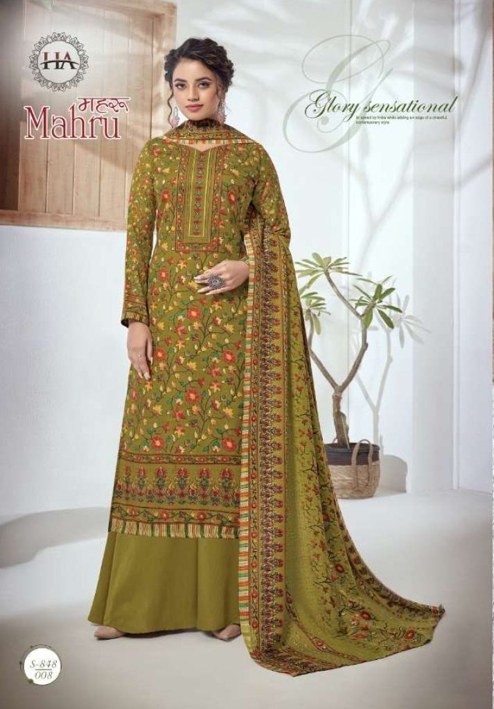 Harshit Fashion Mahru Pure Wool Pashmina Digital  Dress Material Catalog 