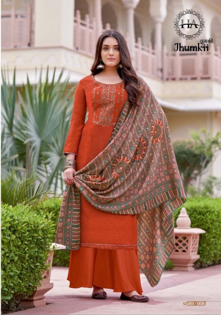 Harshit Jhumkii Winter Wear Pure Wool Pashmina Catalog 