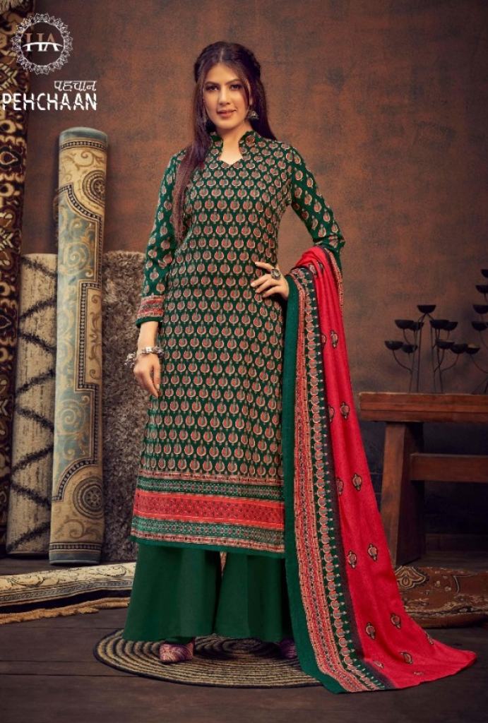 Harshit Pehchaan Winter Wear Wool Pashmina Dress Material catalog 