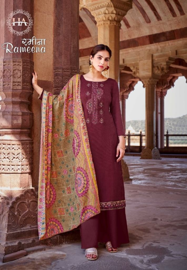 Harshit Rameena Winter Designer Wool Pashmina Dress material  Catalog 