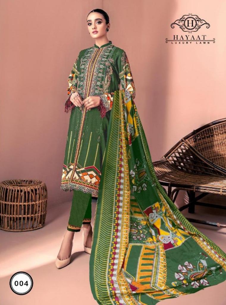 Hayaat Luxury Lawn Karachi Dress Materials Collection