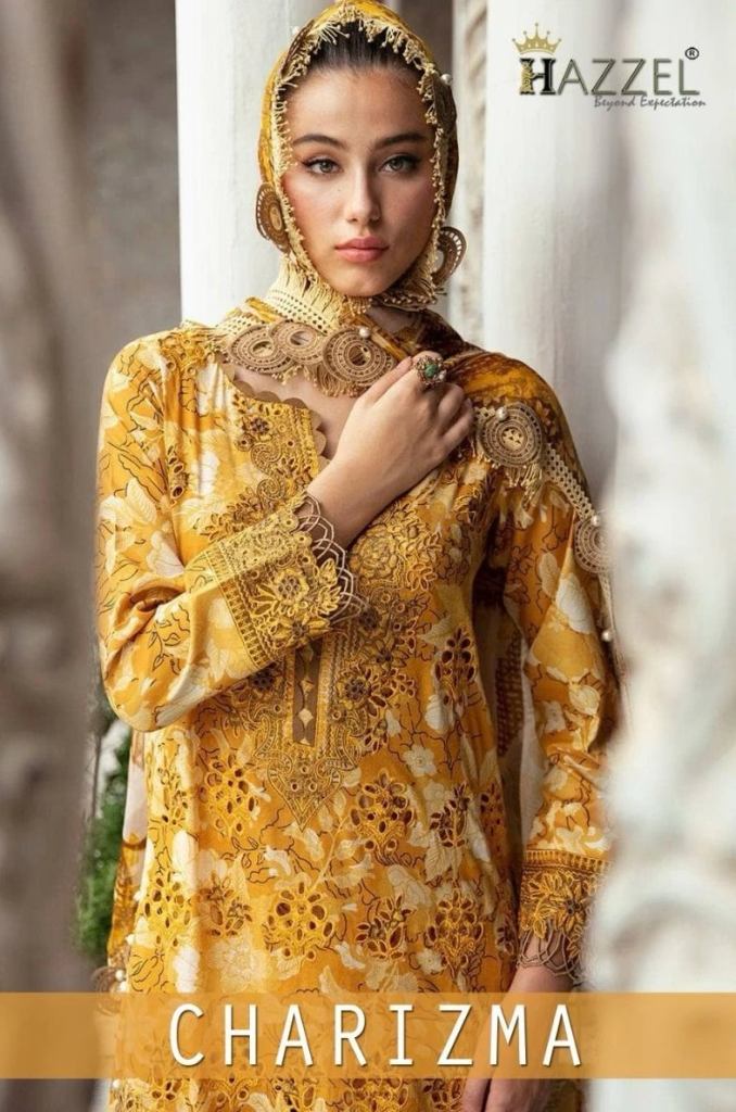 Hazzel Charizma Beautiful Desiger Cotton Pakistani Salwar Suits With Dupatta 