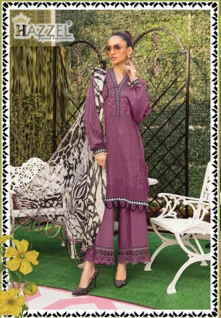 Hazzel Maria B 046 Cotton Dupatta Pakistani Salwar Suits 