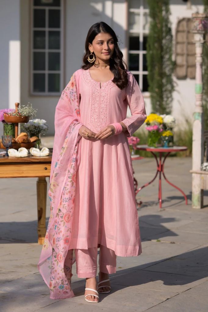 Hema 01 Embroidery Kurti Pant And Dupatta