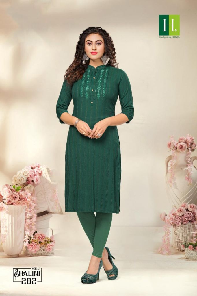 Hirwa Shalini Vol 2 Embroidery Regular Wear Kurti Collection