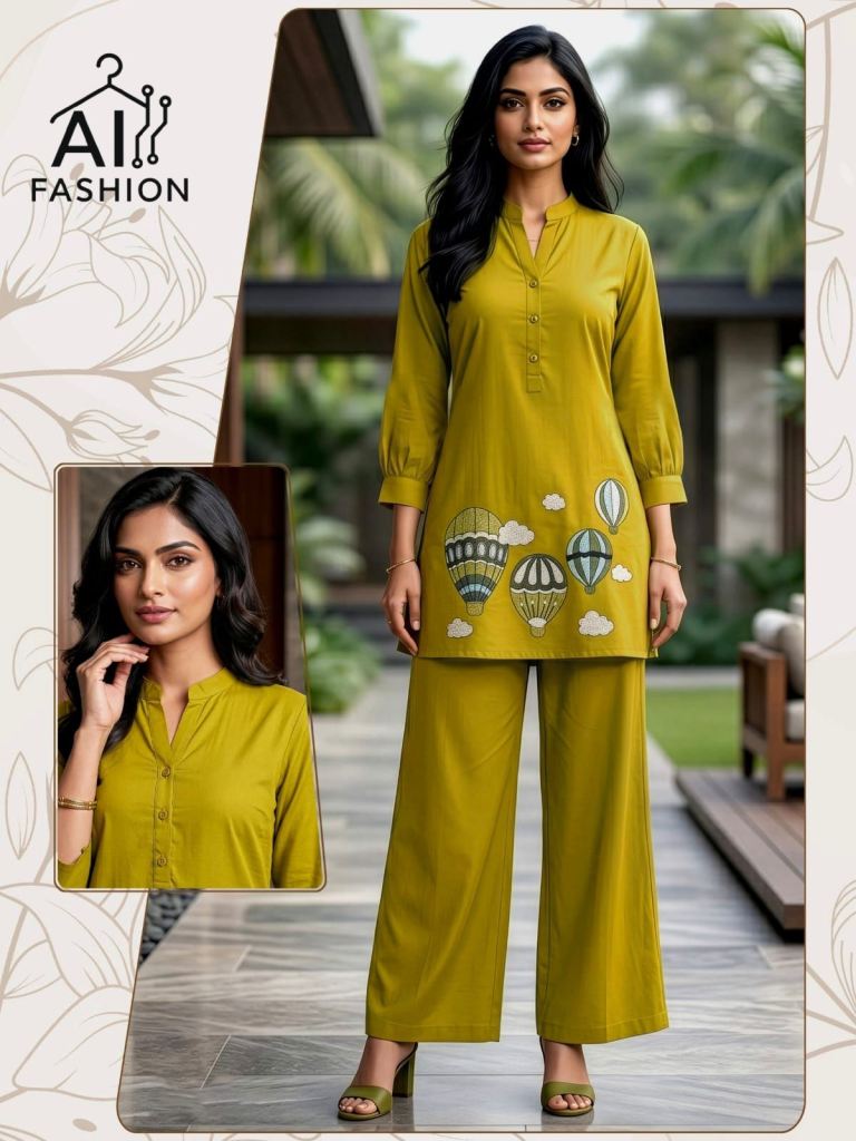 Hot Air Balloon Embroidered Co Ord Set