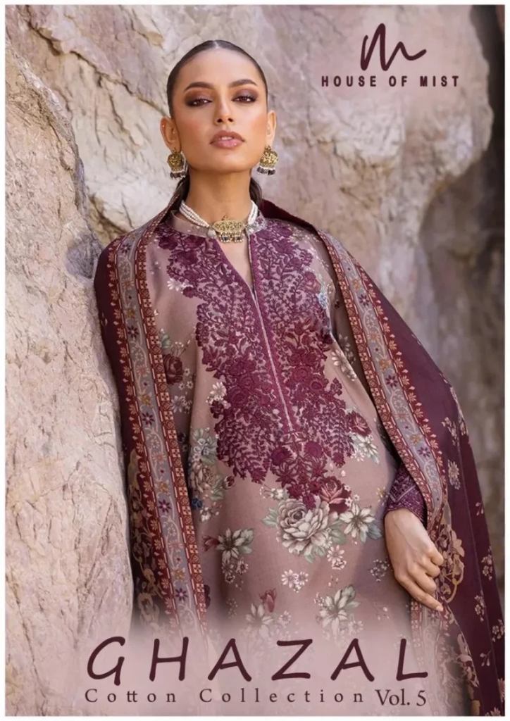 House Of Mist Ghazal Vol 5 Cotton Printed Pakistani Dress Material 