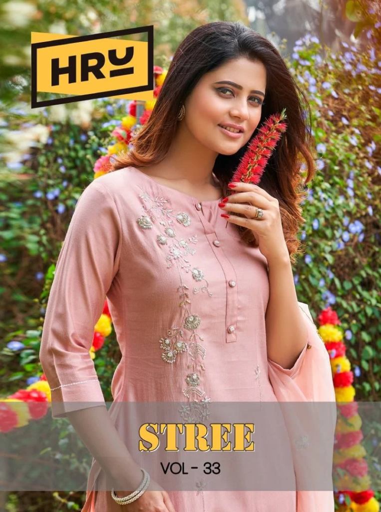 Hru Stree Vol 33 Viscose Embroidery  Casual Wear Salwar Suit