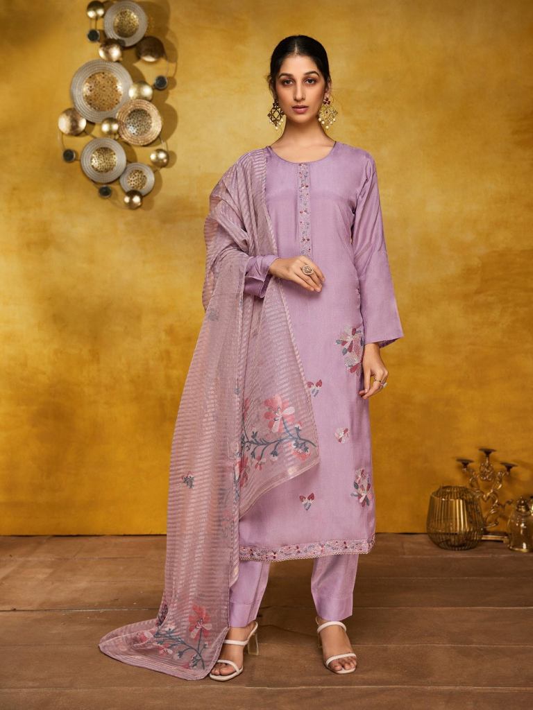 Ibiza Lavender Embroidered Suit