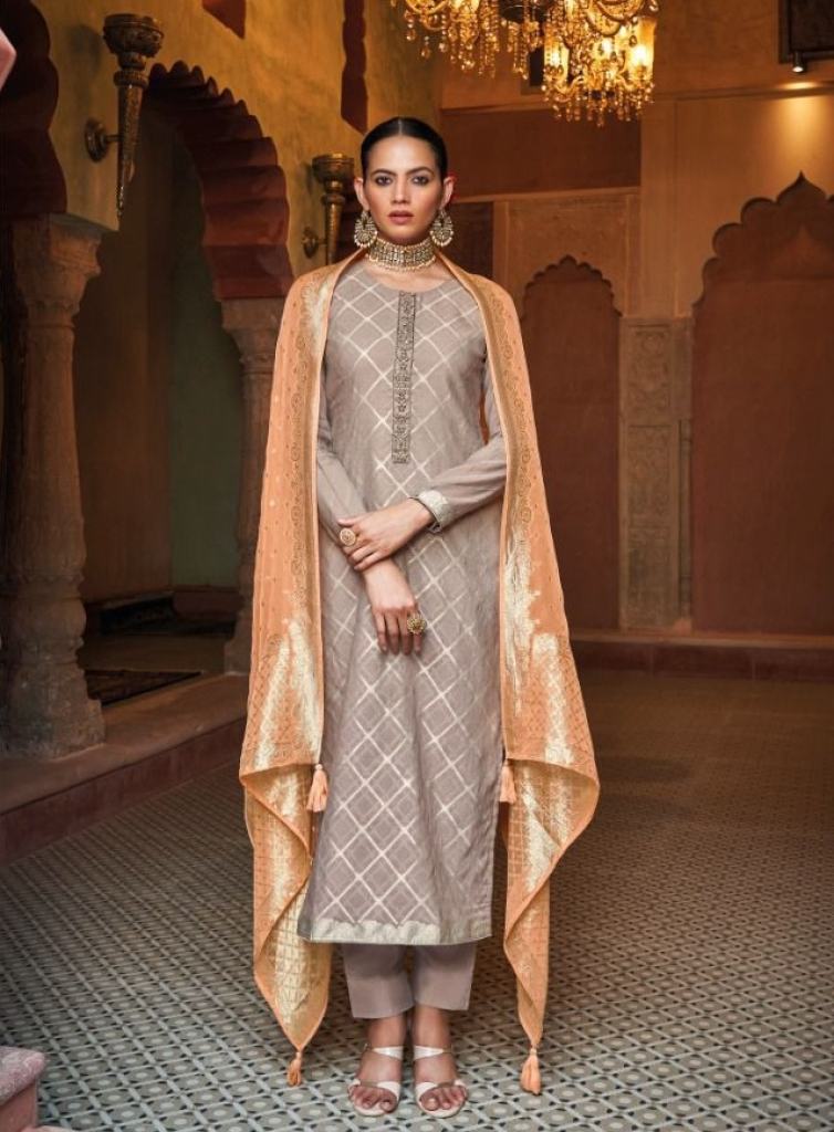Mustard Yellow And Red Designer Party Wear Banarasi Art Silk Salwar Suit –  Fashionfy