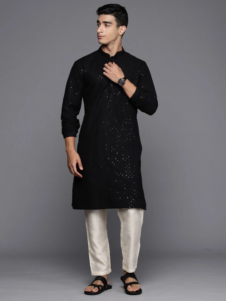 Indo Era 2367 Embroidered Sequenced Men's Festive Kurtas