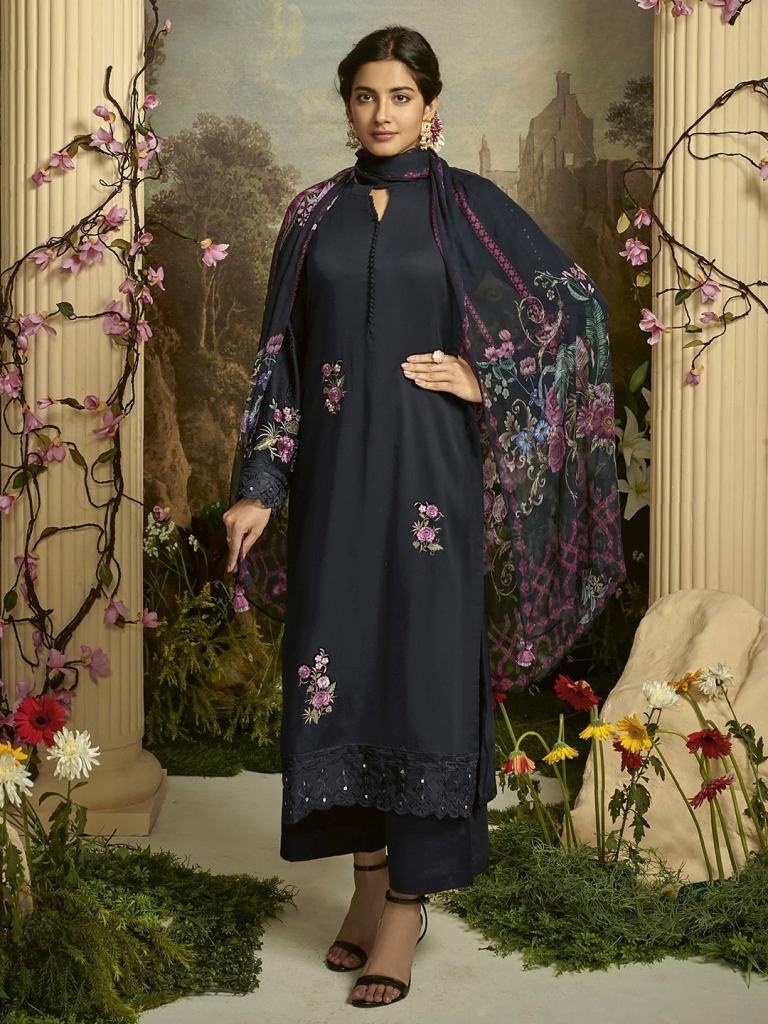 Indo Era 2371 Floral Embroidered Straight Kurta Plazzo Set